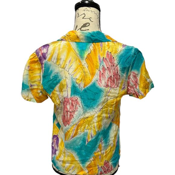 Vintage Sunshine By Sherry Holt Banana Button Down Top - Picture 4 of 6